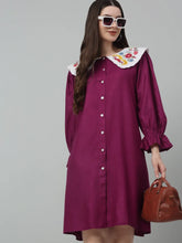 Women's Floral Embroidered A-line Dress